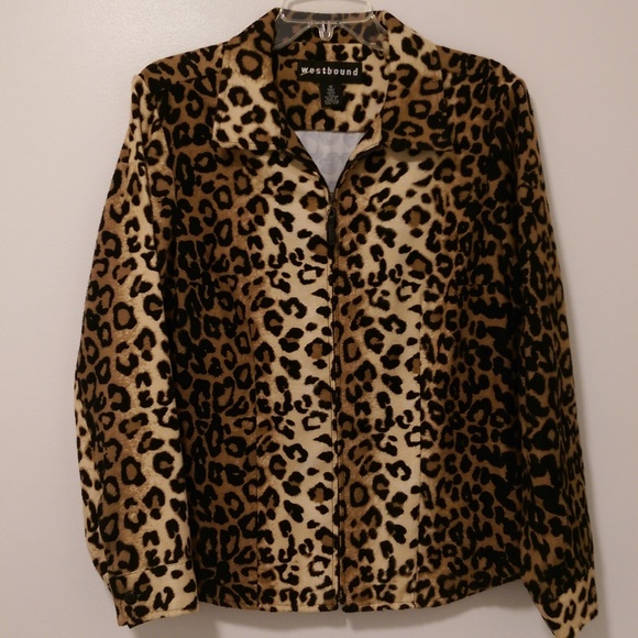 Westbound Tops - Westbound Leopard Print Shirt/Jacket